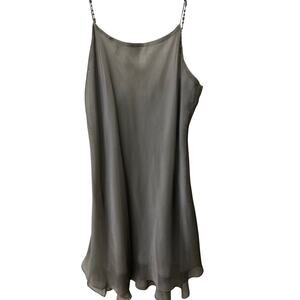 Vintage R Wear Rampage Silver Gray Slip Dress Beaded Straps Size 5 Small Hoco